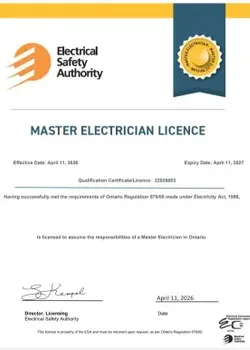 Smart Power Solutions Master Electrician Licence
